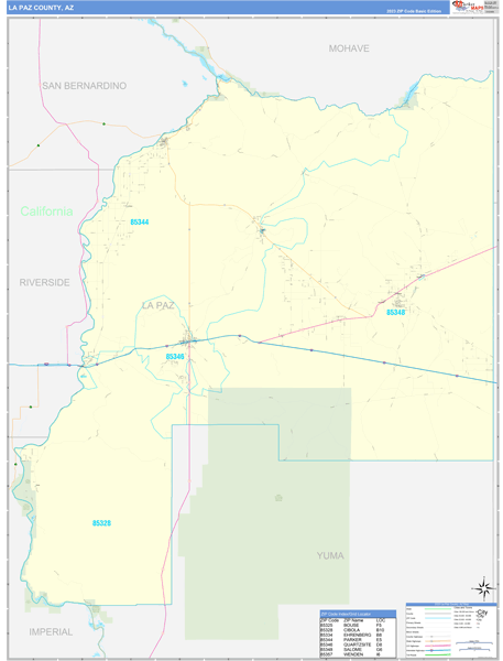 La Paz County, AZ Carrier Route Wall Map